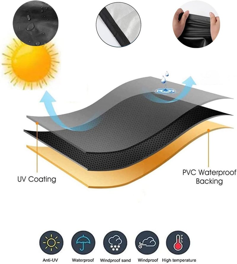 CoverFml Patio Umbrella Cover - 420D Waterproof Outdoor Offset Banana Style Umbrella Covers-Fits Curved Cantilever Offset Umbrella 9-14Ft, With Rod. - Image 3